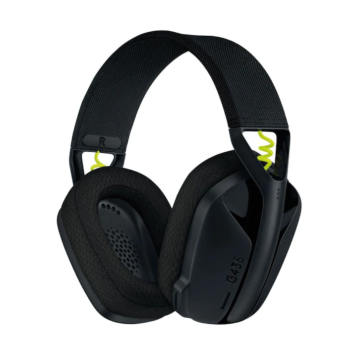 casti de gaming Logitech G435 Lightspeed, de culoare neagra